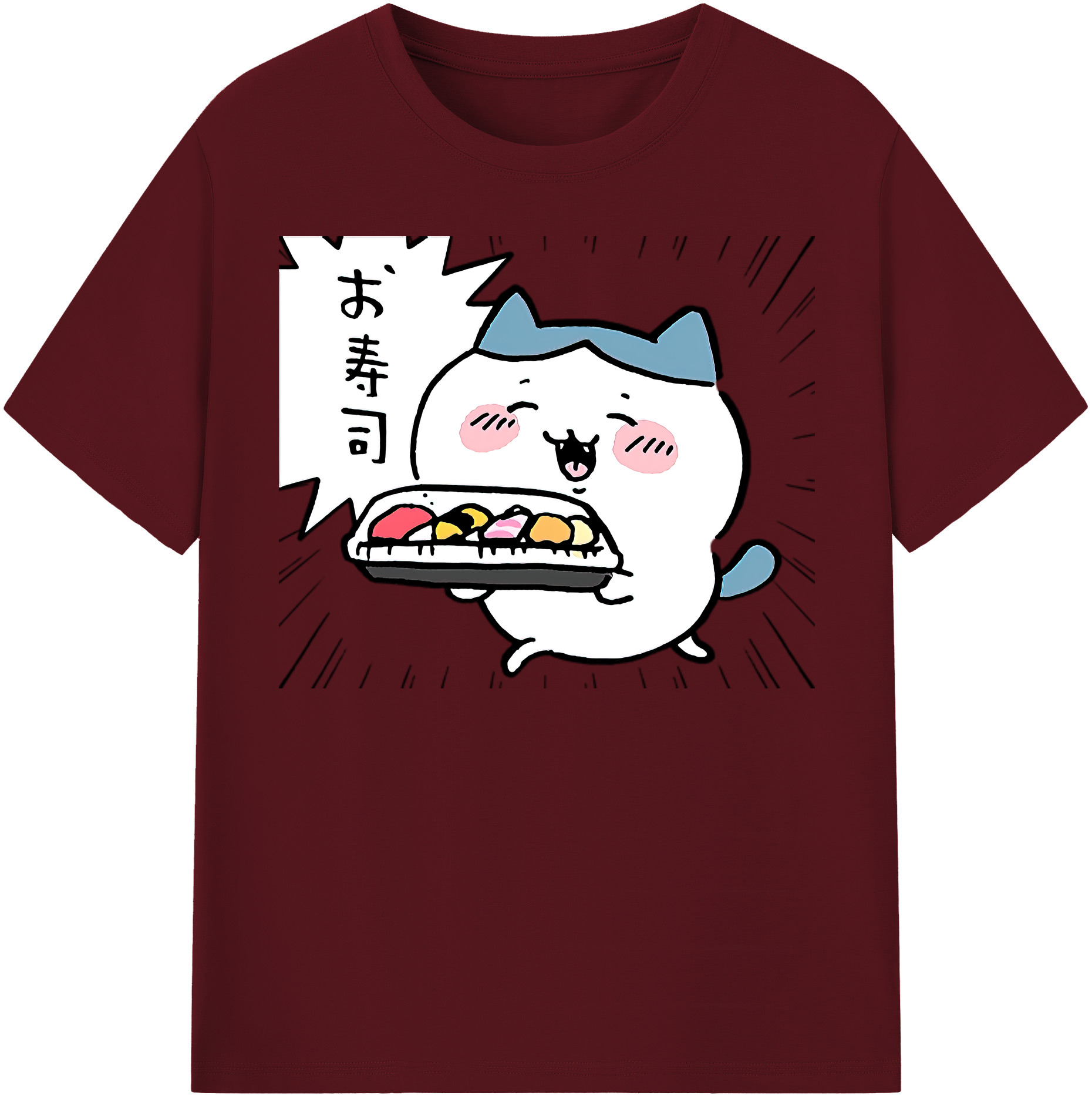 （画像用） ちいかわ ハチワレ Chii-kawa hachiware 綿100％半袖Tシャツ（フロントプリント）